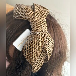 Handwoven Rattan Bow Accented Headband